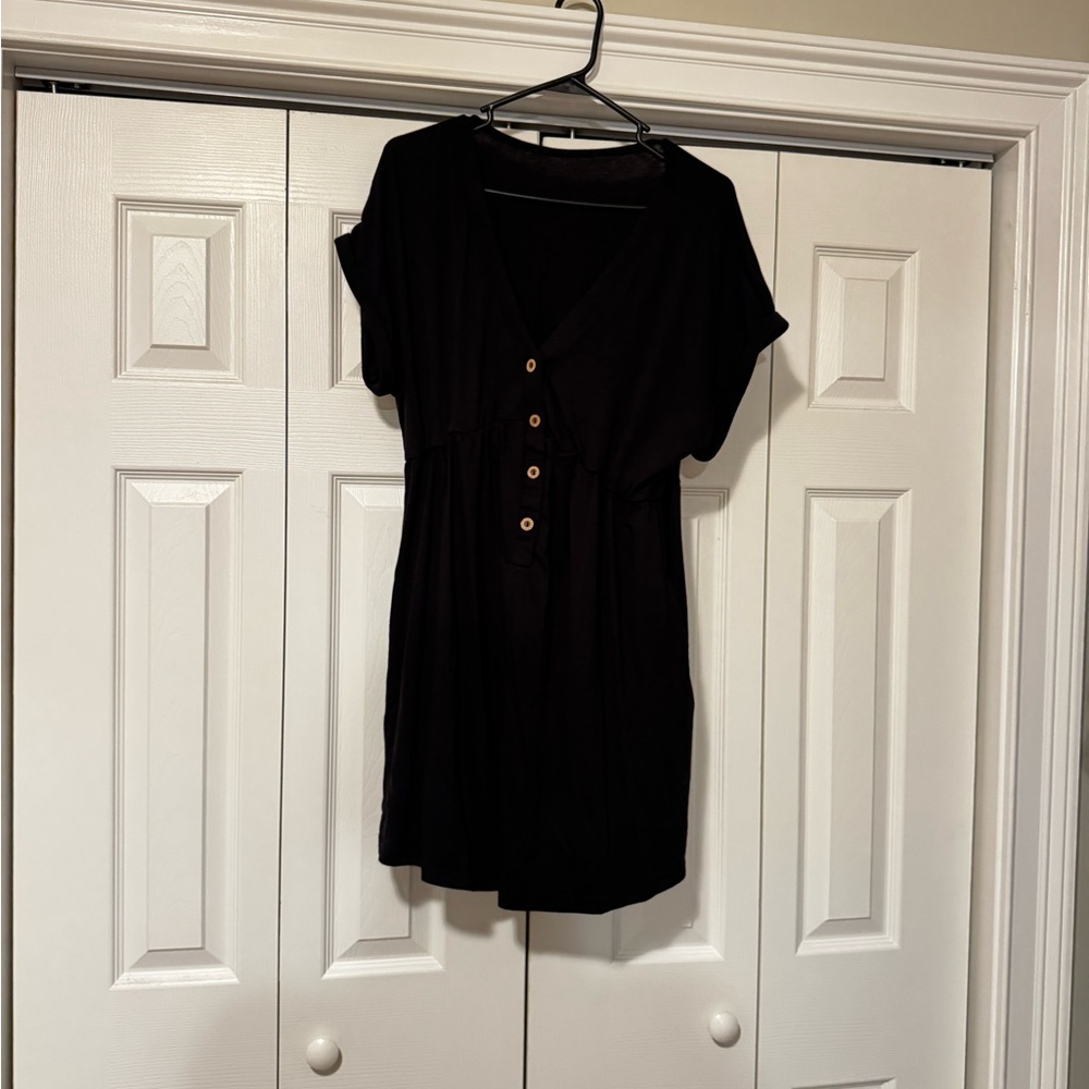 Black Button-Down Romper